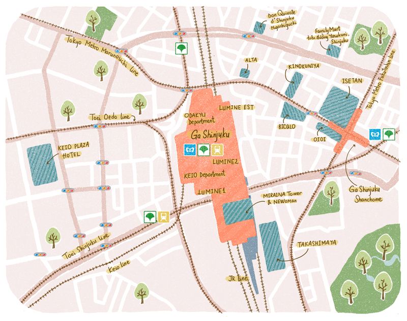 bản đồ mua sắm Shinjuku bản đồ mua sắm Shinjuku